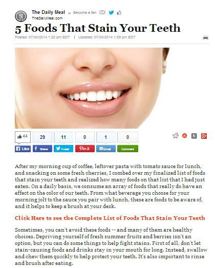 5 Foods That Stain Your Teeth
